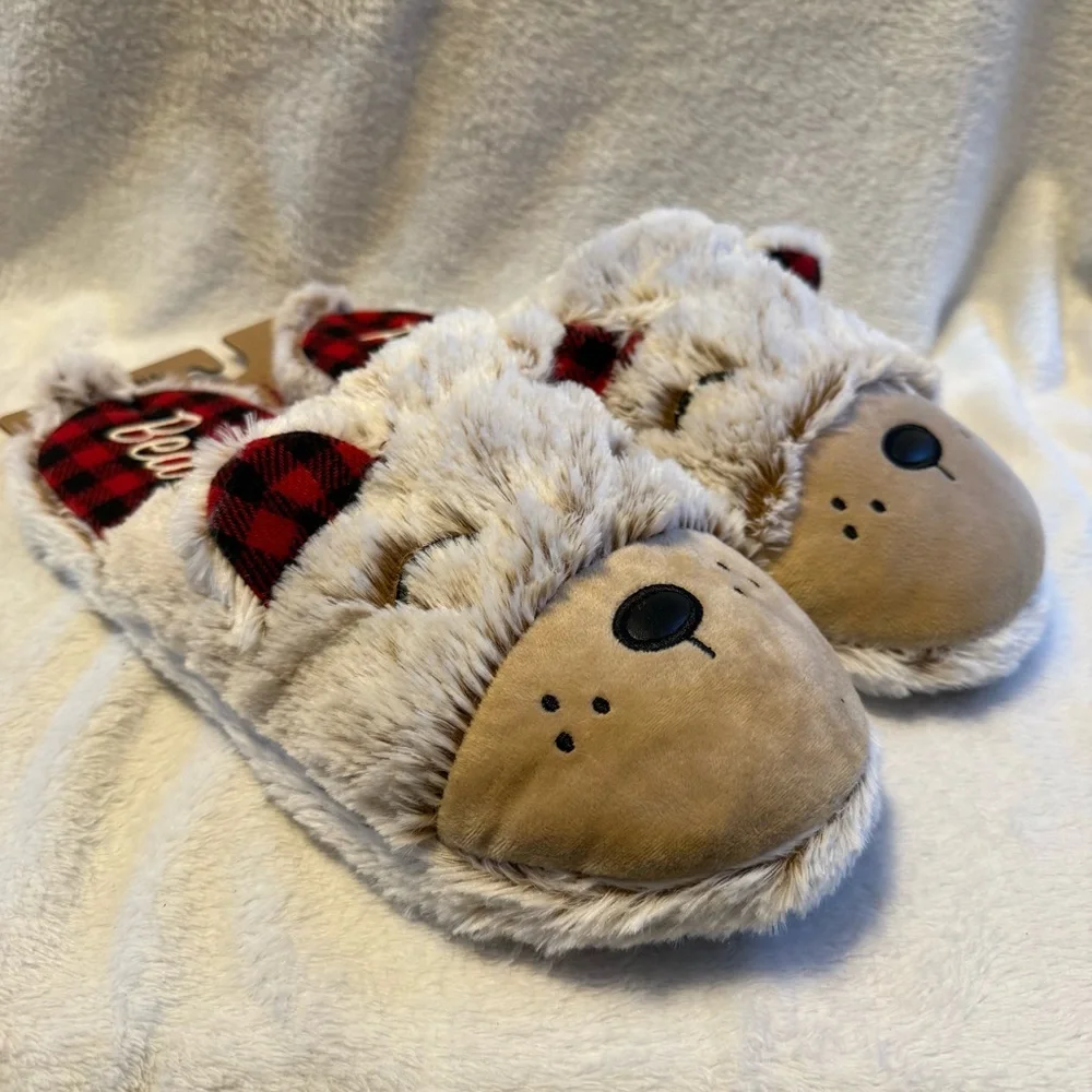 Dearfoams Men's Cozy Papa Bear‎ Slippers Washable Fuzzy New 13-14 Slip On